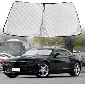 Front Windshield Sun Shade for Chevrolet/Chevy Camaro 2010-2015,Upgraded Thickened Foldable Front Sun Shield Protector Blocks UV Rays Internal Accessories