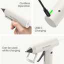 Tilswall Cordless Hot Glue Gun, Fast Preheating with 2000mAh Built-in Battery Hot Melt Glue Gun, 20 Premium Glue Sticks, Mini Glue Gun Ideal for Crafts, DIY Gift, Repairs White