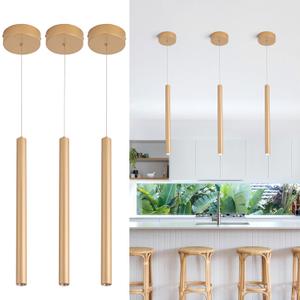 Pendant Lights Kitchen Island, Mini Pendant Lighting,3 Packs Light Modern Pendant Light, Pendant Light Fixtures Ceiling Hanging Lights for Kitchen Island Dining Room Bar Living Room 6000K Gold (LC-011-NC-B300-6W-GD)