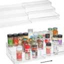 SIMPLEMADE 3-Tier Spice Rack Organizer - Versatile Storage Shelf for Kitchen, Bathroom, Bedroom & Office, Set of 2, Expandable Clear