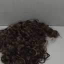 Curly Human Hair Topper for Women, Short Wavy Clip in Wiglet, Brown, 25cm