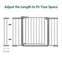 BABELIO Metal Baby Gate Dog Gate, 5.5inch (14cm) Gray Extension, Extra Wide Pet Gate for Stairs & Doorways, Pressure Mounted Walk Thru Child Gate with Door, NO Need Tools NO Drilling,28" Tall