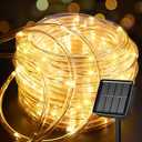 Brightown Solar Rope Lights, 39FT 100LED Outdoor Solar String Lights, IP65 Waterproof Solar Powered Fairy Lights with 8 Lighting Modes for Party Garden Patio Pool Backyard Tree Decoration, Warm White