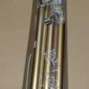 TANGWIN Gold Wrap Around Curtain Rods 2 Pack:Blackout Heavy Duty Adjustable Window Curtain Rod Room Darkening,Modern Industrial Curved French Return Metal Drapery Rods Easy Install,Brass Gold 48-90"