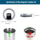 2 x Pack Tumbler Replacement Lids for YETI, 30 oz Tumbler Magnetic Slider Replacement Fits 30 oz Tumbler, 14 oz Mugs & 35 oz Straw Cups, with Extra Seals and Magnetic Closures
