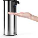 Automatic Soap Dispenser Touchless 11.8oz 4-Level Adjustment Auto Hand Soap Dispenser Stainless Steel Battery Operated for Bathroom Kitchen Hotel