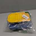 Cmonie 2-Compartment 14.5oz Stainless Steel Snack Containers, Reusable Snack Containers with Silicone Lids Food Storage Bento Box for Snacks, Fruits (2Pack-Yellow&Blue)