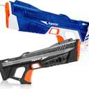 2Packs Electric Water Gun for Kids & Adults, Automatic Fill Up, Powerful Squirt Guns with 25 FT Long Range, Summer Outdoor Pool Beach Water Pistol/Blaster Toys, Black Blue