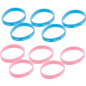 YARNOW 10pcs Gender Reveal Party Silicone Wristbands Stylish Boys Team Bracelets for Shower Decorations Fun Accessories for Celebrations Events
