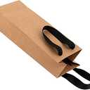 Purple Q Crafts Wine Bag, 4 Pack Brown Kraft, for Wine Bottles, 4"x4"x14" Whiskey/Spirits, Reusable Gift Bag, Laminated for Extra Strength. (4 Pack)