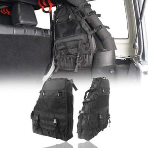 Hooke Road Roll Bar Storage Bags Organizer Saddle Bag for 1997-2025 Jeep Wrangler TJ & JK & JL Unlimited 4-Door - Pair