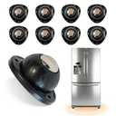 Black Stainless Steel Self Adhesive Caster Wheels 8 Pack Large Profile Swivel Ball Casters, 60 LBS Load Capacity Per Wheel, Universal Pulley for Furniture, Storage Bins, PC Cases, Large Appliances