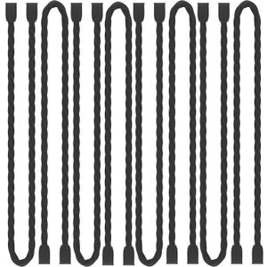 8Pcs 12-inch Silicone Cable Ties Reusable Steel-Core Silicone Twist Cable Tie Straps for Bundling and Organizing Colorful Bendable Holder Strap for Indoor and Out All Purpose, Black