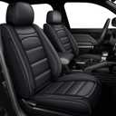 AOMSAZTO Ford Ranger Seat Covers: Front Seat Covers Custom Fit 2019 2020 2021 2022 2023 2024 2025 Ford Ranger XLT/XL/Lariat Waterproof Leather Seat Protector(2 Front Seats, Black)