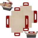 9"x5" Loaf Pan Liners with Long Handles - 2 Pack Silicone Bread Sling for Sourdough Baking, Reusable Non-Stick Bread Pan Liner for Easy Dough Transfer & Baking | Food-Grade Silicone Baking Mat (Red)