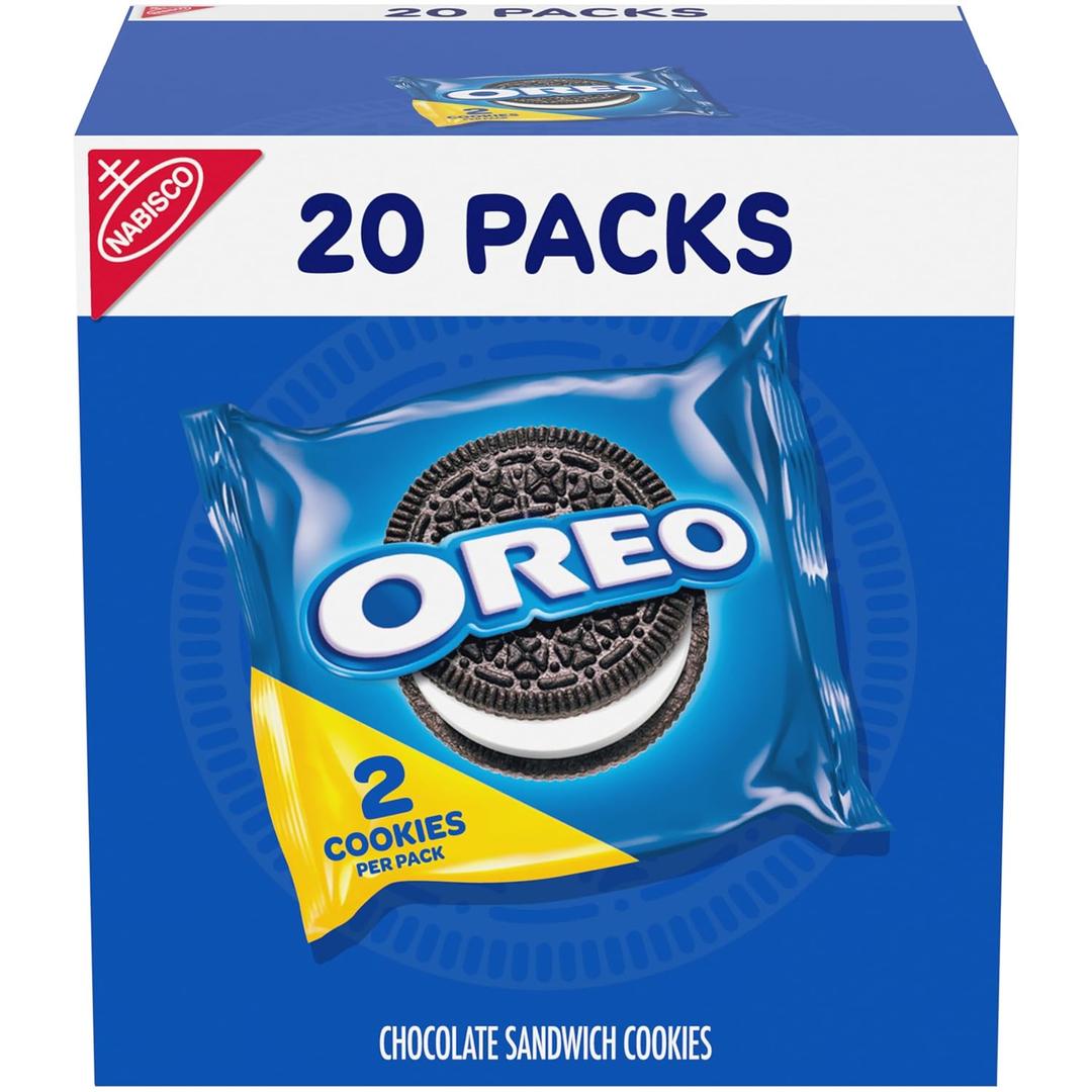 OREO Chocolate Sandwich Cookies, 20 Snack Packs (2 Cookies Per Pack) (EXP 03/22/26)