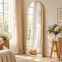 56"x15" Arched Full Length Mirror with Stand,Full Body Floor Mirror