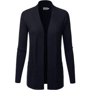 LALABEE Women's Open Front Pockets Knit Long Sleeve Sweater Cardigan (XL)