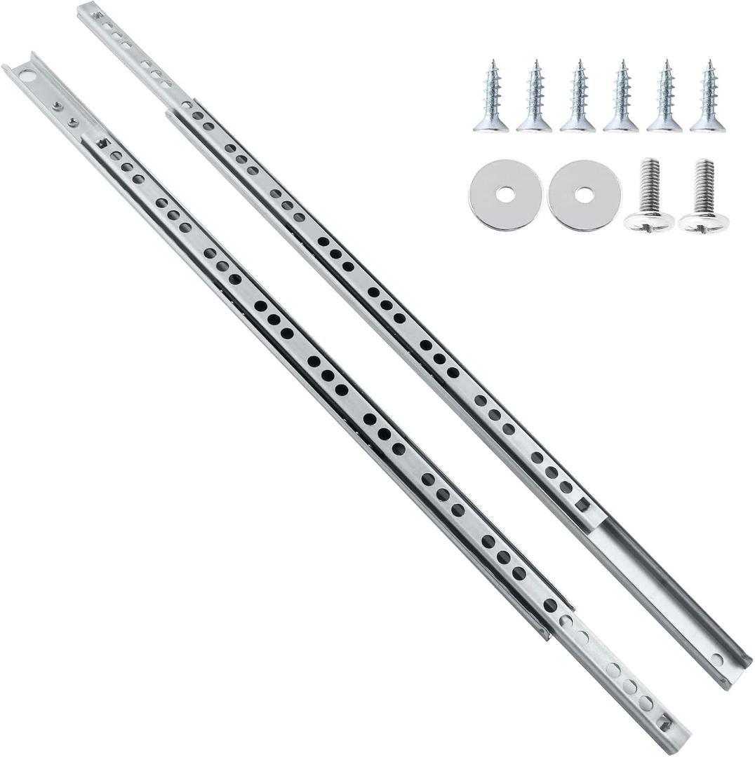 13.5 Inch Drawer Slides, Metal Drawer Slide Small Drawer Rails Ball Bearing Two Way Slide Track Rail Pack of 12 (0.7" Wide)