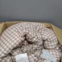 Andency Tan Gingham Ruffle Comforter Cal King(104x96Inch), 3 Pieces(1 Ruffled Comforter and 2 Pillowcases) Solid Farmhouse Shabby Chic Bed, Vintage Rustic Soft Polyester Bedding Set