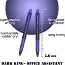 Gel pens, 26 Pack Blue Pens Fine Point, No Smear Ink Pens for Left Hand, Click Pens Bulk, Retractable Rollerball Pens for Smooth Writing, 0.5MM, Navy Blue Ink