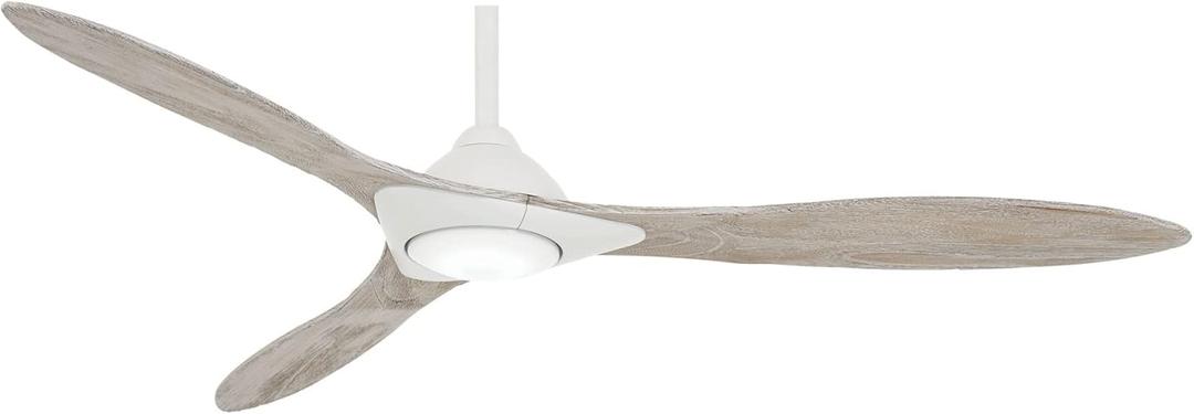 Minka Aire F868L-WHF Sleek 60" Ceiling Fan with LED Light and Remote Control, Flat White