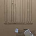 Cumbor 29.243" Baby Gate for Stairs, Wall-Mounted (Drill Required), Expandable No Bottom Bar Dog Gate, Auto Close Extra Wide Walk Thru, Pet & Toddler Proof Gate, Top & Bottom of Stairways (White)