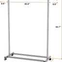 Clothing Rack for Hanging Clothes, Stainless Steels Rolling Clothes Rack, Coat Rack, Garment Rack, Portable Closet Rack, Free Standing Clothes Rack with Wheels, Adjustable Length (XL)