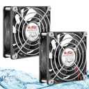 Wathai IP67 Waterproof 80mm x 25mm 12V Cooling DC Fan for RV Fridge Exhaust Ventilation Dual Ball High Speed DIY Cooler 12 v Fans 2 Pack