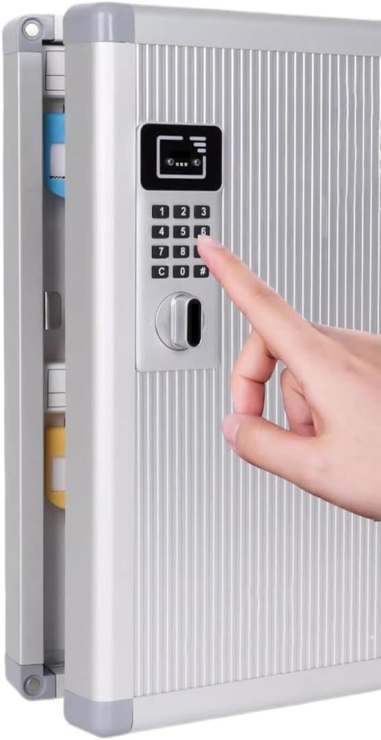 Key Storage Wall Mount with Code Real Estate Key Storage Organizer, Car Key Cabinet Home Wall Key Storage with Code(48Bit)