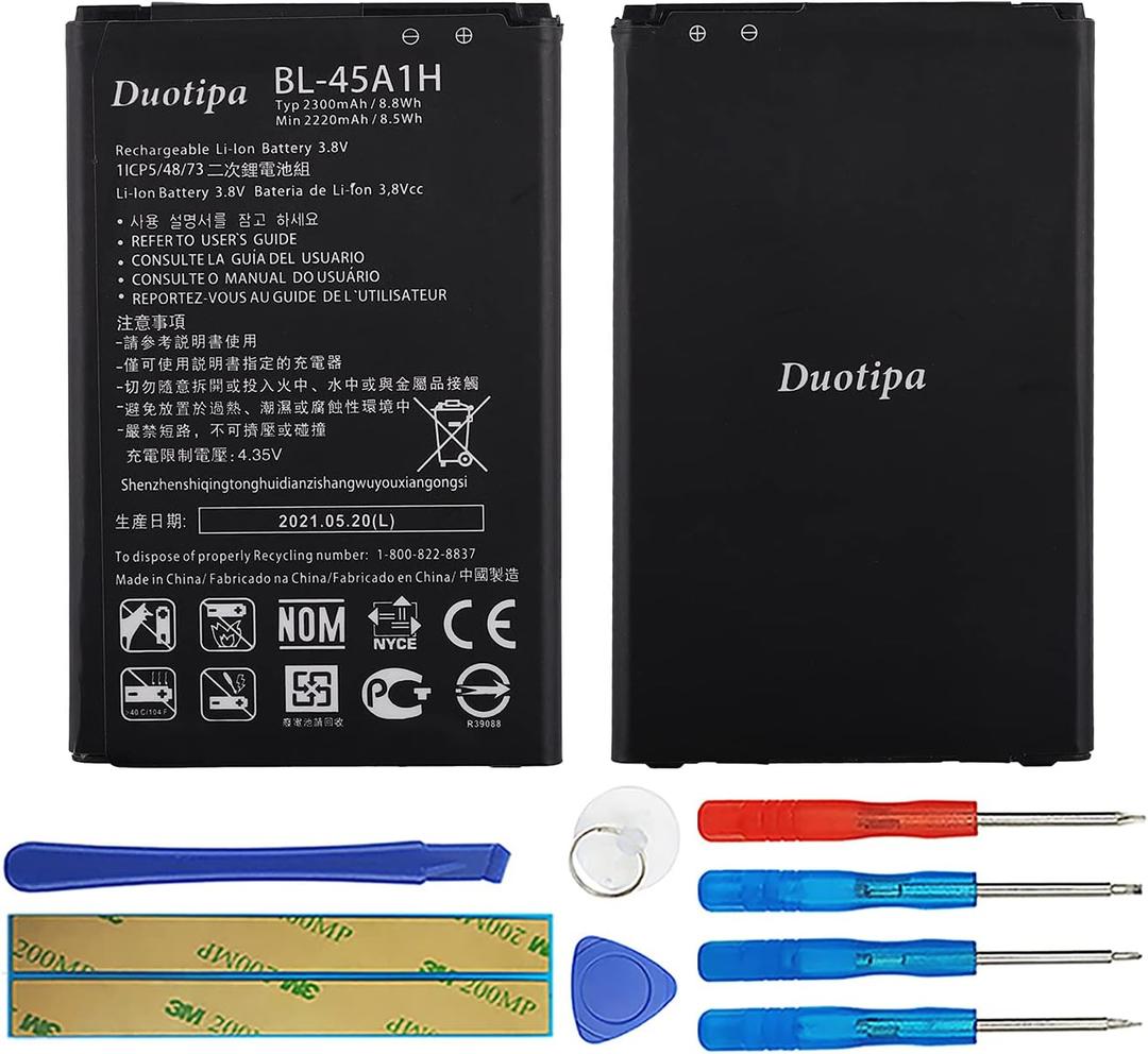 Duotipa BL-45A1H Battery Compatible with LG K10 K425 K428 MS428 F670 with Repair Tool Kit