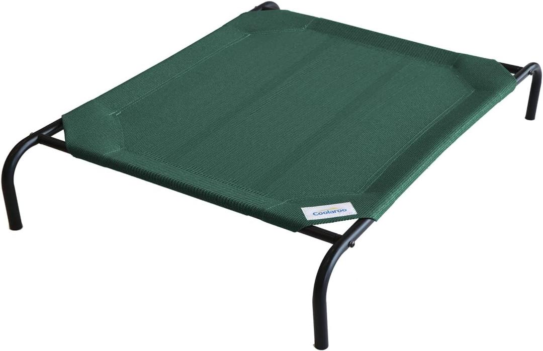 Coolaroo Original Elevated Dog Bed - Breathable Off-The-Ground Pet Bed with Cooling Fabric, Joint Relief & Moisture-Resistant Fabric, 100% Recyclable, Easy Clean, Brunswick Green, Extra Large
