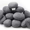 Stanbroil 24pcs Light Weight Ceramic Fiber Pebble Stones for Fire Pit and Fireplace - Grey