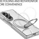 for Samsung Z Fold 7 Case Clear with Kickstand Hinge Protection Built-in HD Glass Screen Protector Shockproof Protective Case for Galaxy Z Fold 7 2025 - Clear