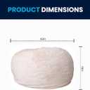 Flash Furniture Duncan Oversized Bean Bag Chair for Kids and Adults, Foam-Filled Beanbag Chair with Machine Washable Cover, White Furry, Set of 1, 42"D x 42"W x 19"H