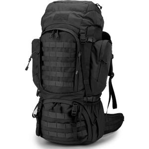 Mardingtop 60L Military Internal Frame Backpack for Hiking, Camping, Hunting, Rucksack Backpack with Rain Cover (Black)