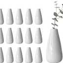 Modern White Ceramic Vase Set of 16 for Living Room Bedroom 5.1'' Minimalist Fresh Flower Vases for Home Decor Office Fireplace Centerpieces Nordic Style Gift for Fake Plant 16 Pack