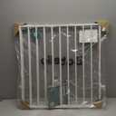 Babelio 31.5-55" No Bottom Bar Baby Gate Extra Wide, 2-in-1 Auto Close Dog Gate for The House, Stairs and Doorways, with Large Walk Thru Door, White