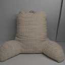 WERDIM Reading Pillow with Detachable Neck Roll, Large Back Pillow for Sitting Up in Bed Couch, Adult Bed Rest Pillow with Arms for Reading/Watching TV/Gaming, Beige