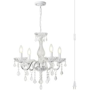 4-Light Farmhouse Crystal Chandelier, small