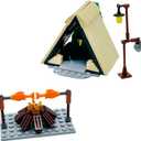 Camping Building Block Kit Tent Bonfire Camping Lights Nature Glamping Outdoors Adventures Toy for Boys Girls Age 6-10-12-14 and Up