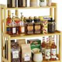 Countertop Coffee Station Organizer, 3 Tier Bamboo Shelf for Coffee Bar Accessories, Coffee Bar Organizer for Home Kitchen