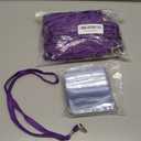 Marspark 50 Sets Clear Name Tags with Lanyard, Lanyards for ID Badges Reusable Strap with ID Holder Plastic Name Badges for Adults Business School Church Conference (Purple)