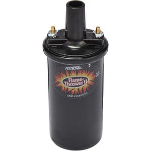PerTronix Flame-Thrower II Ignition Coil 45,000 Volt - 12V High Output Performance Ignition Coil, 0.6 Ohm Oil-Filled Canister, Black, Electronic Ignition Compatible - 45011