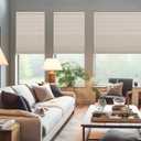 Cordless Cellular Shades,Blackout Honeycomb Shades for Windows,Pull Down Pleated Blinds,Easy to Install for Indoor Windows and French Doors,Beige Blackout-Color Coordinated,50" w x 72" h