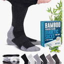 Doctor's Select Bamboo Viscose Diabetic Socks for Men - 6 Pairs Crew Diabetic Neuropathy Socks for Men
