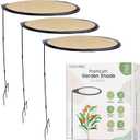 Adjustable Portable Plant Shade Cloth Umbrella for Outdoor Garden  Heat Protection Sun Cover with UV-Resistant Fabric Mesh  Vegetables Flowers Patios Porch & Potted Plants - 3-Pack 24" Tan