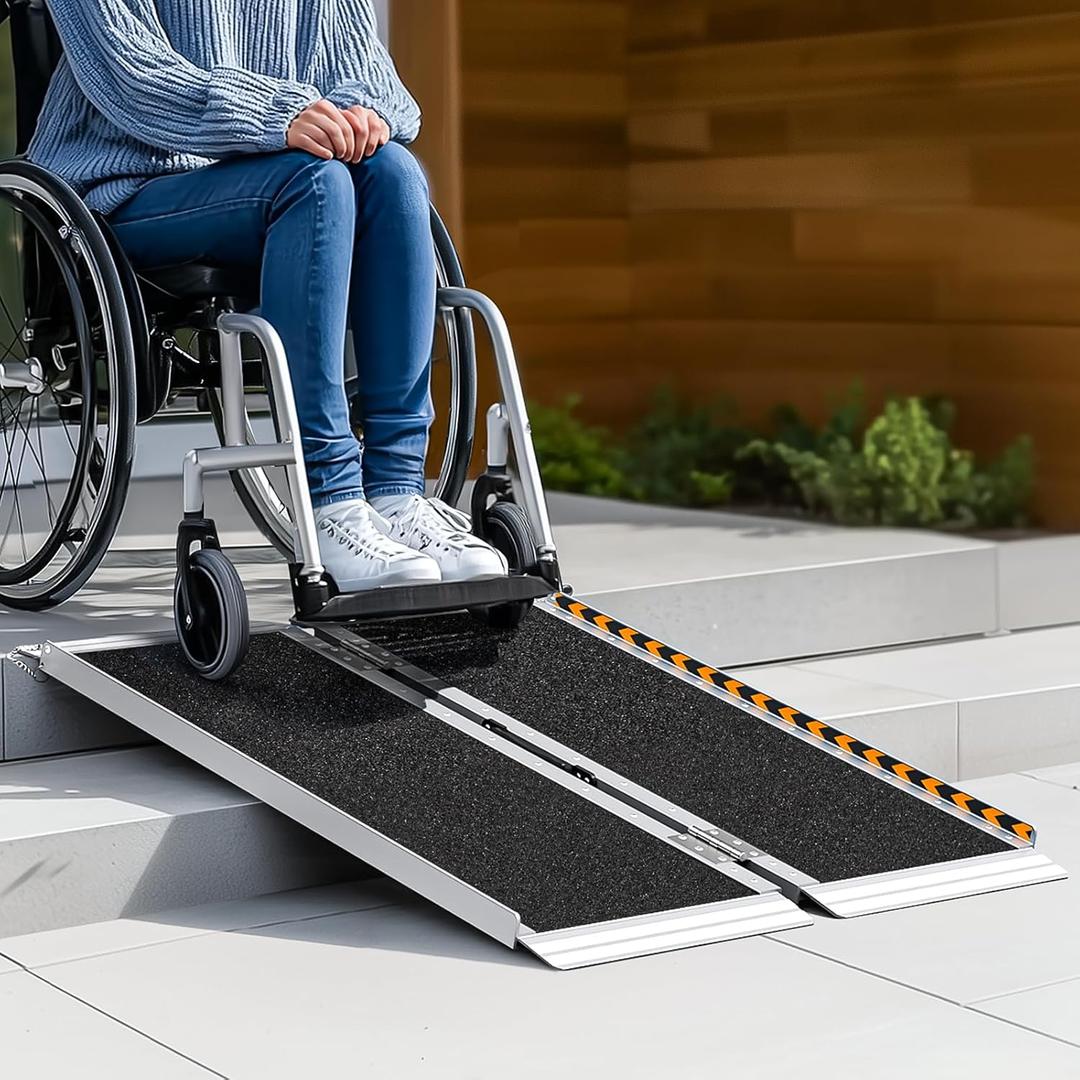 Portable Wheelchair Ramp 3FT, Non-Skid Aluminum Ramps for Wheelchairs for Home Steps, 800 LBS Capacity Handicap Ramp for Doorway, Threshold,Front Porch, Entry, Stairs 36" Lx 29.2" Wx2H