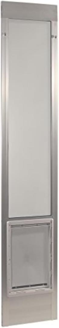 Ideal Pet Products Aluminum Pet Patio Door, Adjustable Height 77-5/8" to 80-3/8", 10-1/2" x 15" Flap Size, Mill/Silver