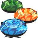 Toffos Snow Tube with 600D Oxford Cover, Heavy Duty Snow Sled, Inflatable Cold Resistance Toboggan Winter Outdoor Skiing Fun